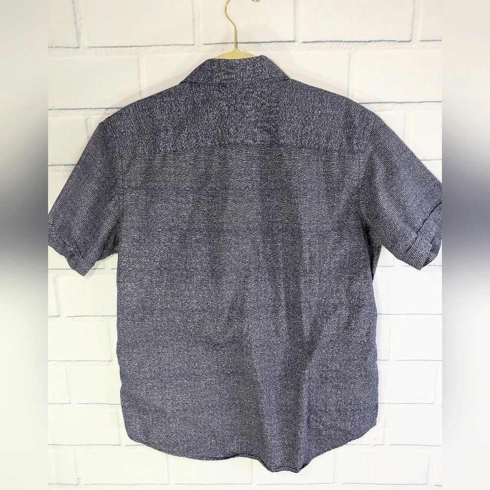 Banana Republic Navy Soft Wash Cotton Short Sleeved Button Down Shirt